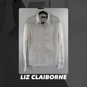 EUC Liz Claiborne Classics White Button Front Shirt